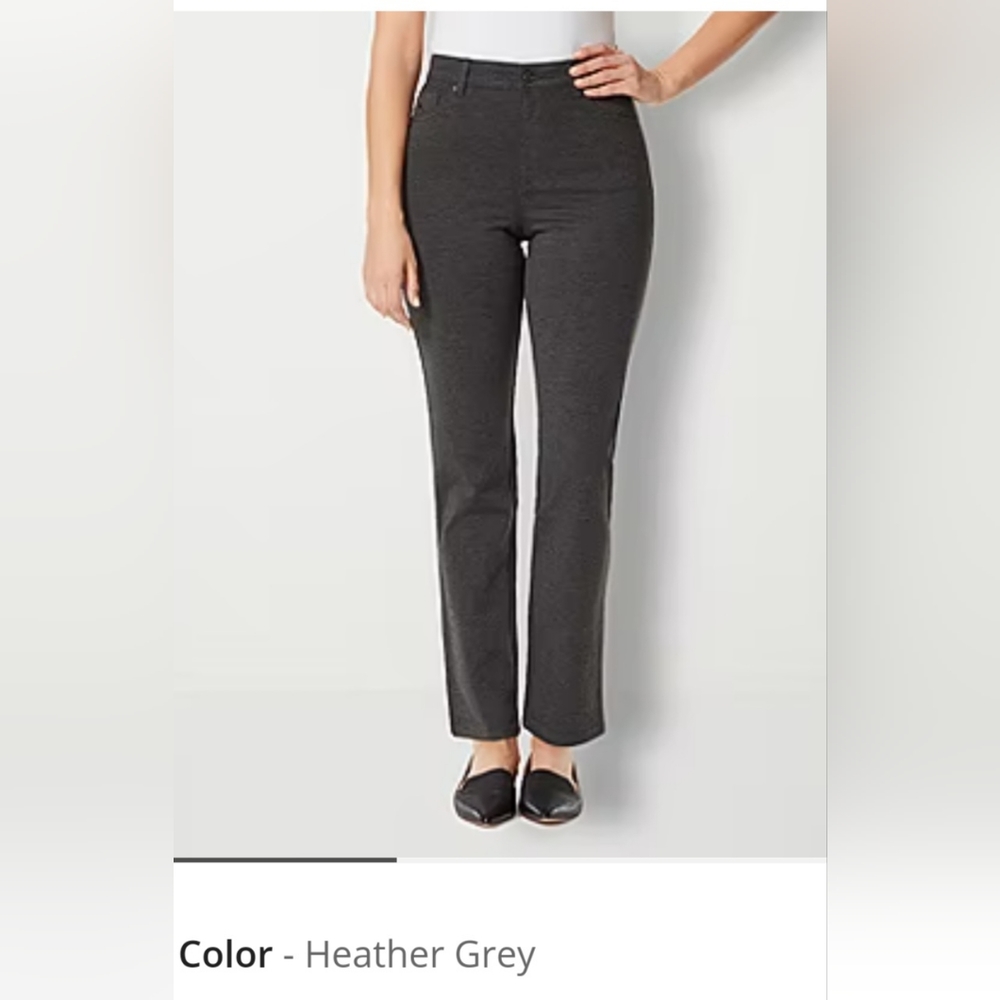 Gloria Vanderbilt Amanda Ponte Knit Pants. SIZE 14. New w tags. Heather Grey